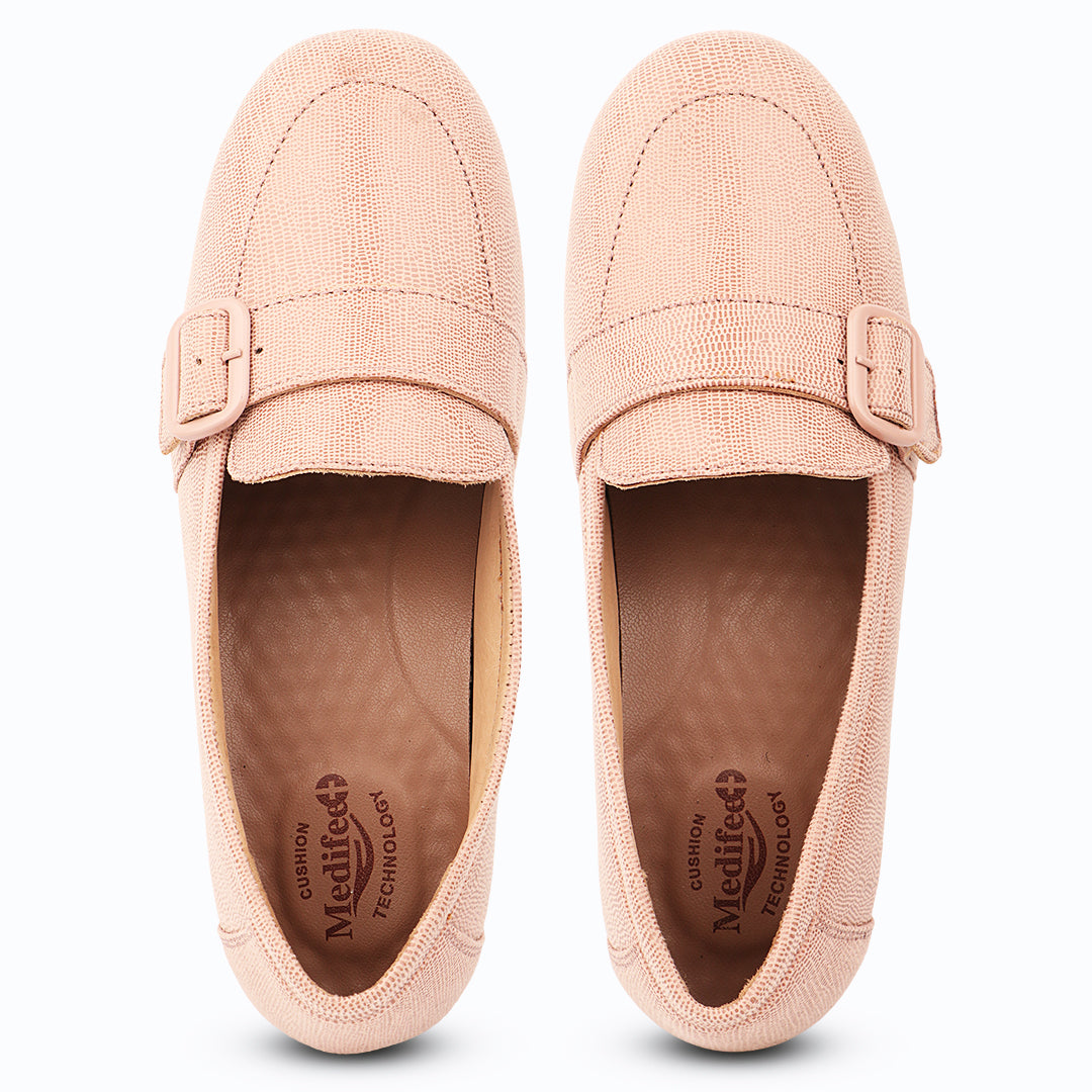 Medifeet Arlo Buckle Comfort Loafer For Women’s Lightweight Cushioned Office Shoes for All-Day Support