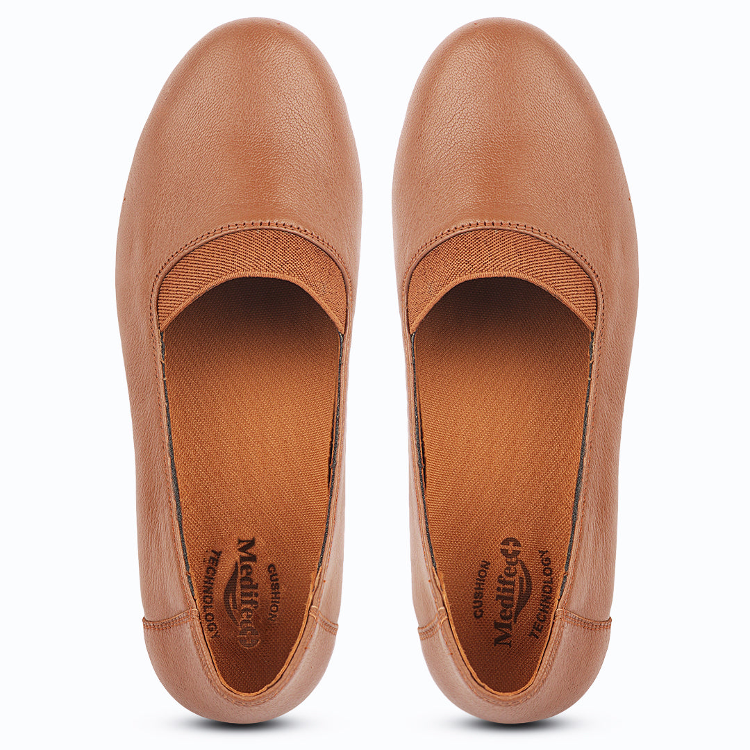 Medifeet Stylish & Comfy Belly Loafers for Women (Anti Skid Grip | Cushioned Footbed)