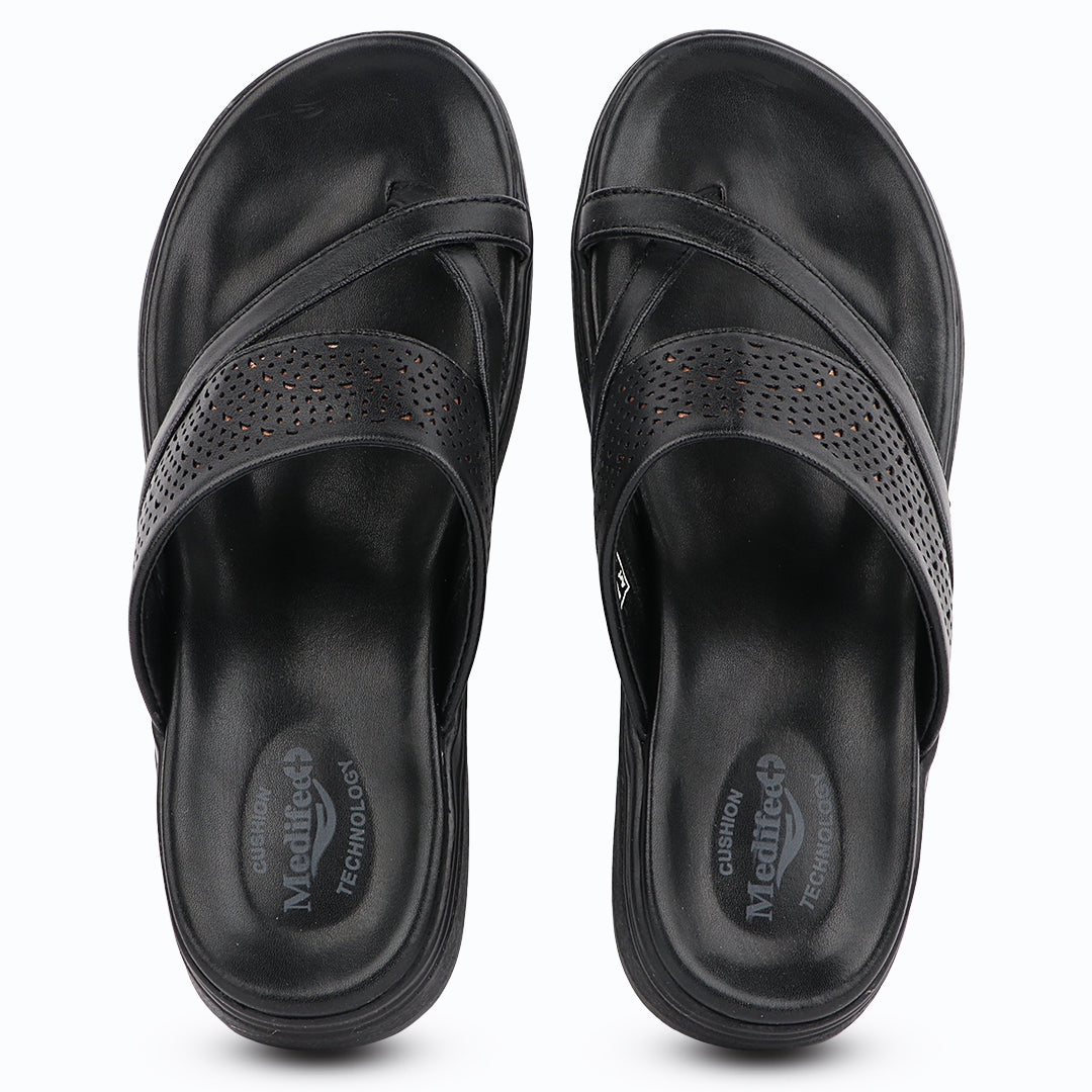 Medifeet SoftStep X-Ring Toe Comfort Slides Slippers For Women's – CushionFlow Midsole Arch Support for All-Day Support