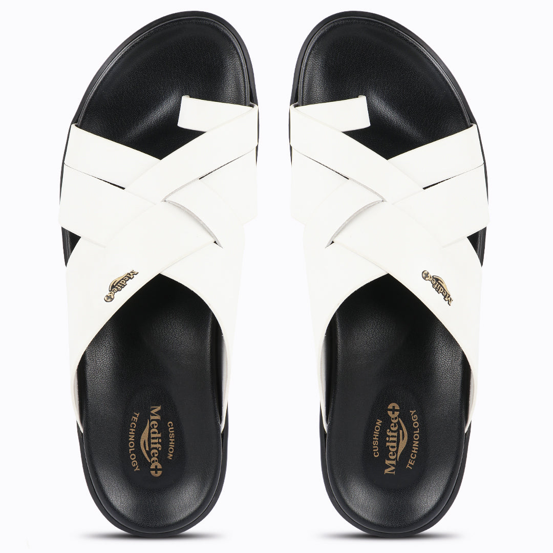 Medifeet Leather Slippers for Men (Classic)
(Extra Comfortable with Arch Support)