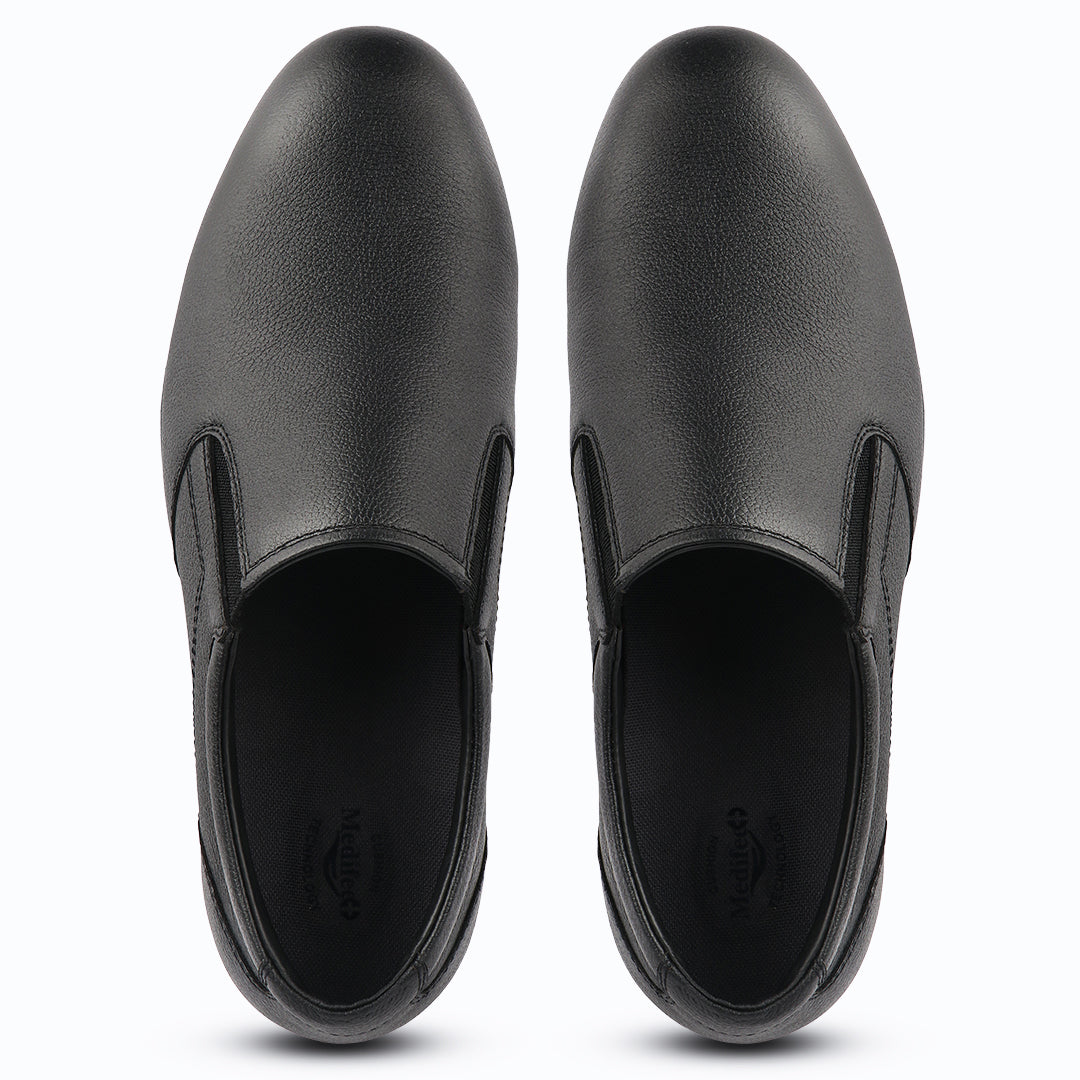 Medifeet Men's Comfort Slip-On Formal Shoes – Arch Support, Soft Cushioned, Anti-Skid Sole
