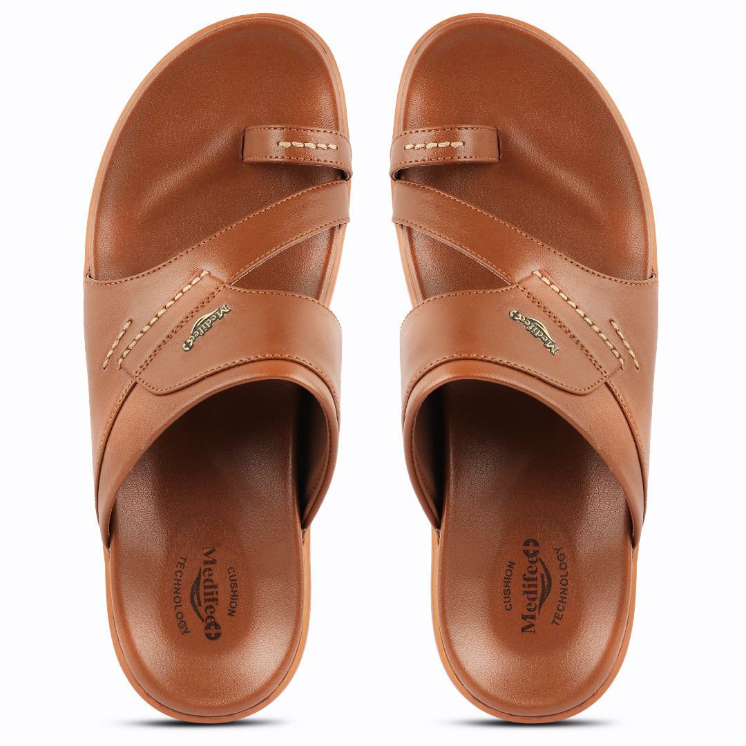 Medifeet Classic Design Leather Slippers for Men
(Ideal for Long Wear)