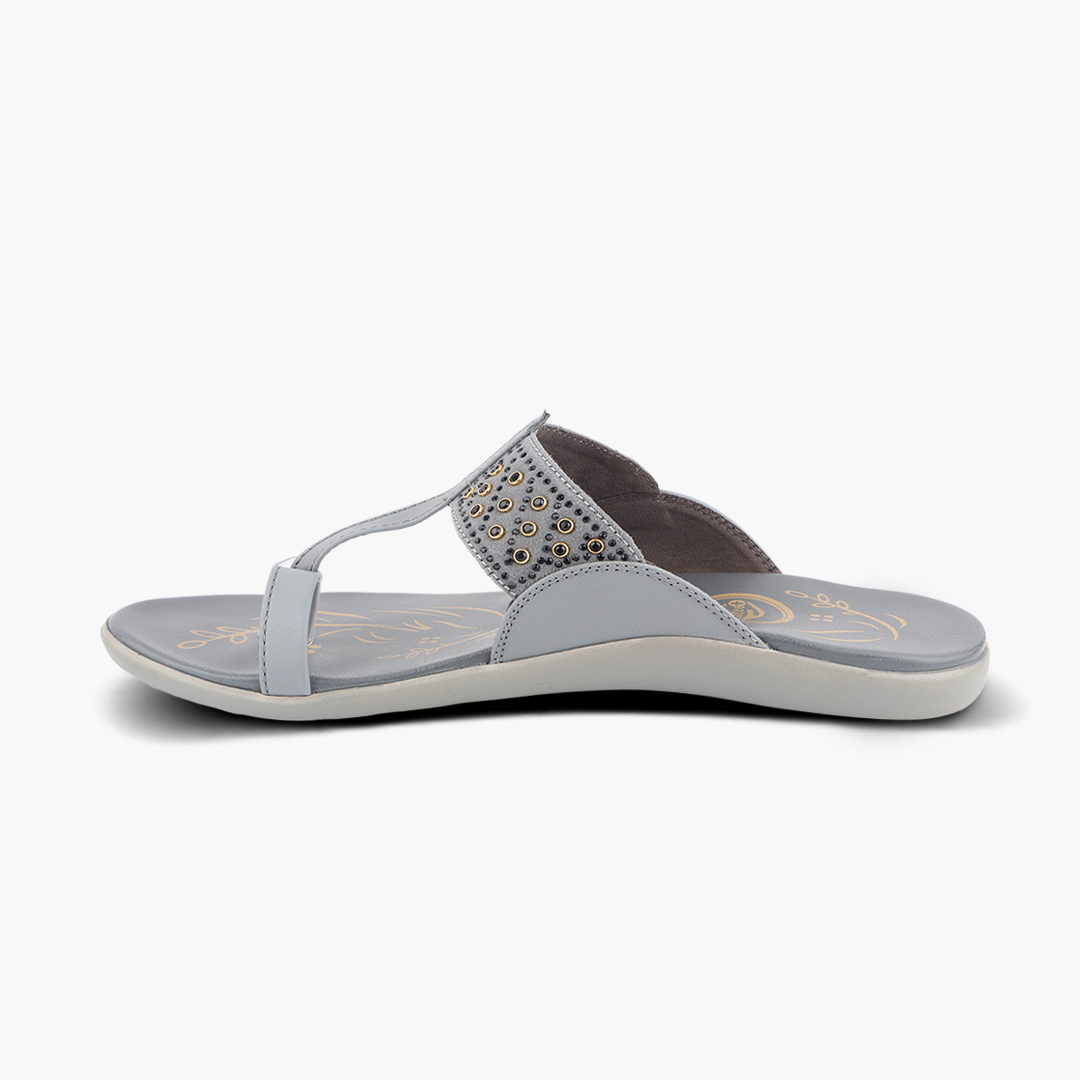 Medifeet Kolhapuri Style Comfortable Leather Slippers for Women