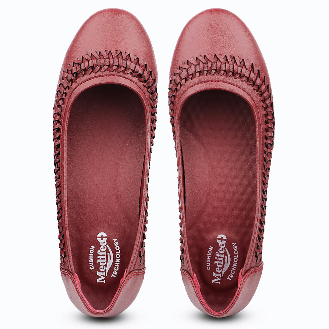 Medifeet Women Comfort Weave Ballet Flats – Lightweight Cushioned Office & Casual Shoes