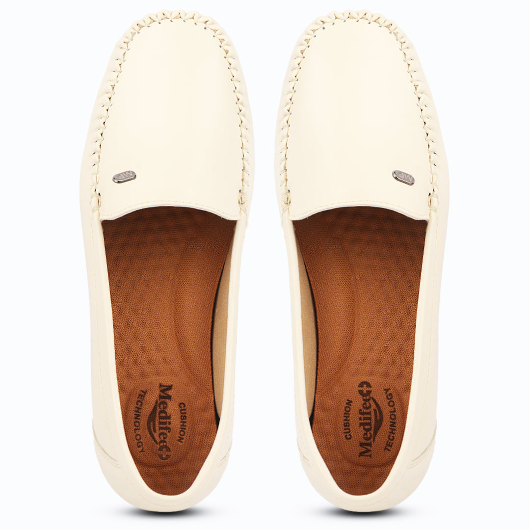 Pointed-Toe Leather Loafers for Women with Extra Cushion