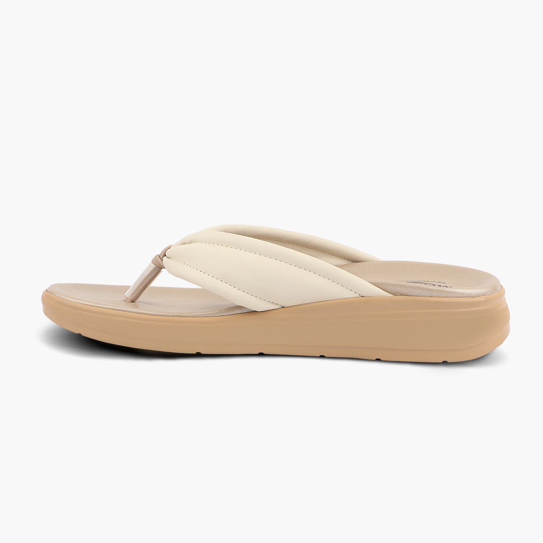 Modern V Strap Style Comfy Leather Slippers for Women