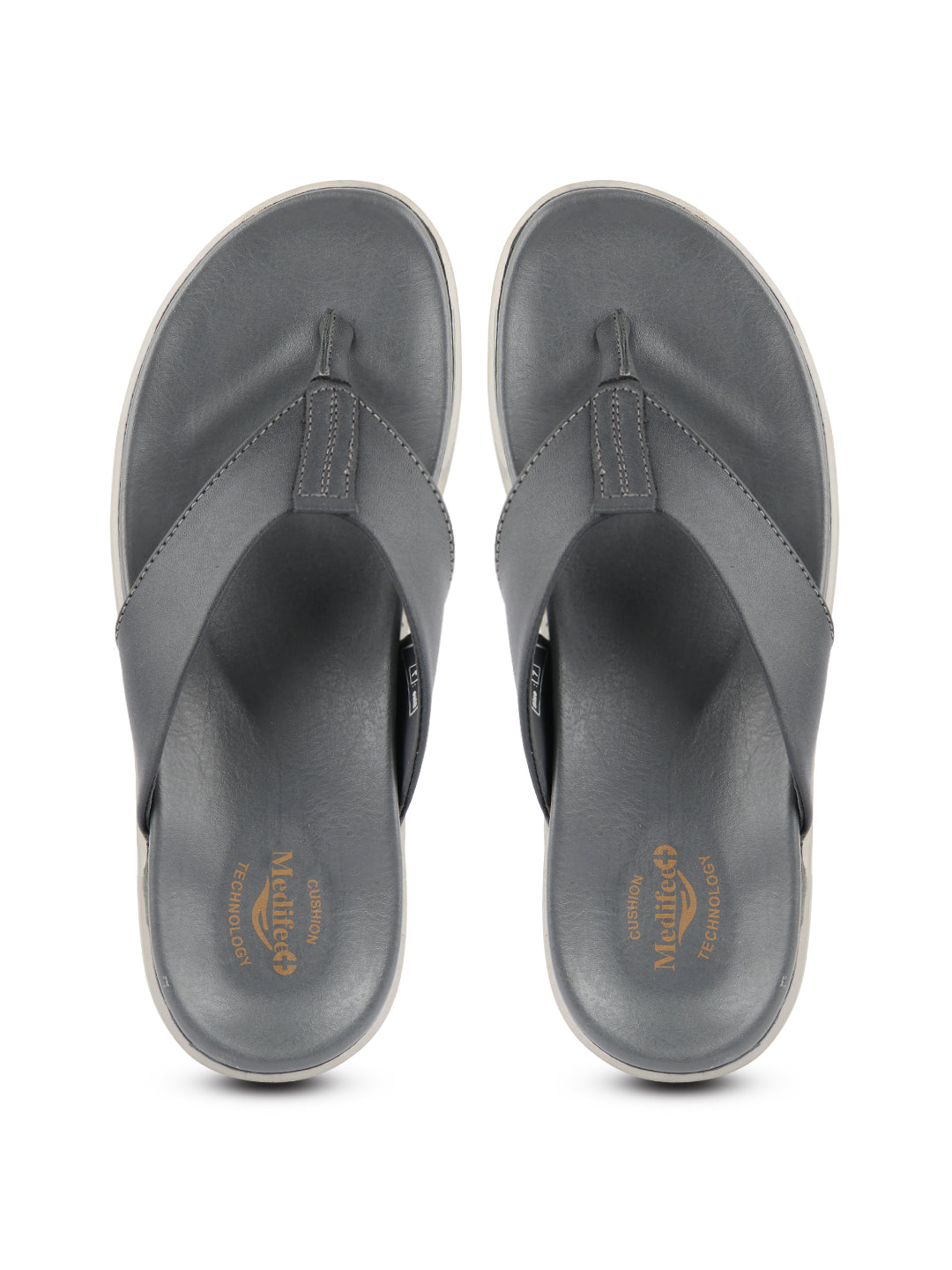 Medifeet Comfortable Men's Slippers (Leather Slippers V Strapped Des