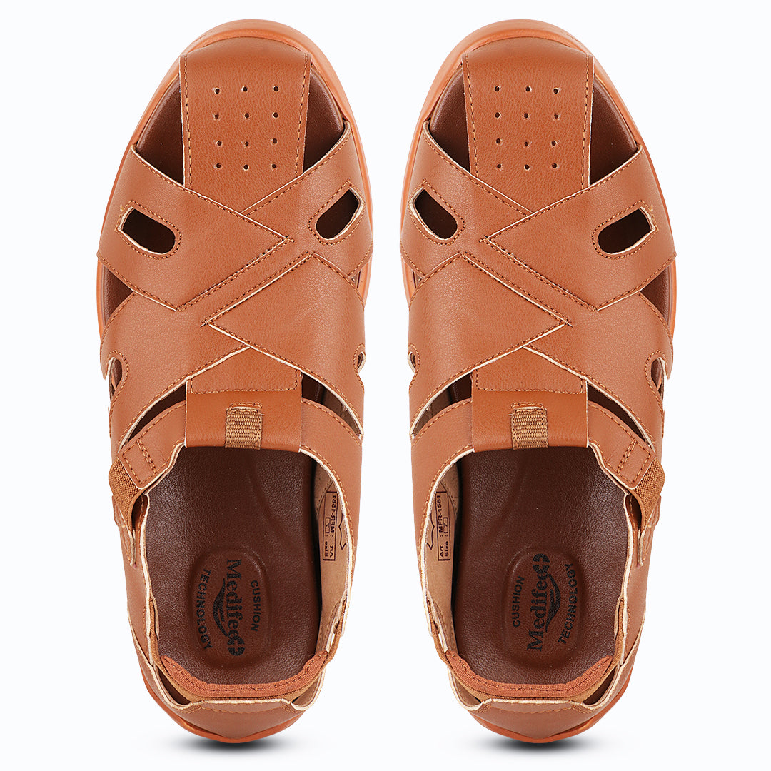 Medifeet FootCare Fishermen Sandals For Men's With Anti-Skid & Arch Support Comfort