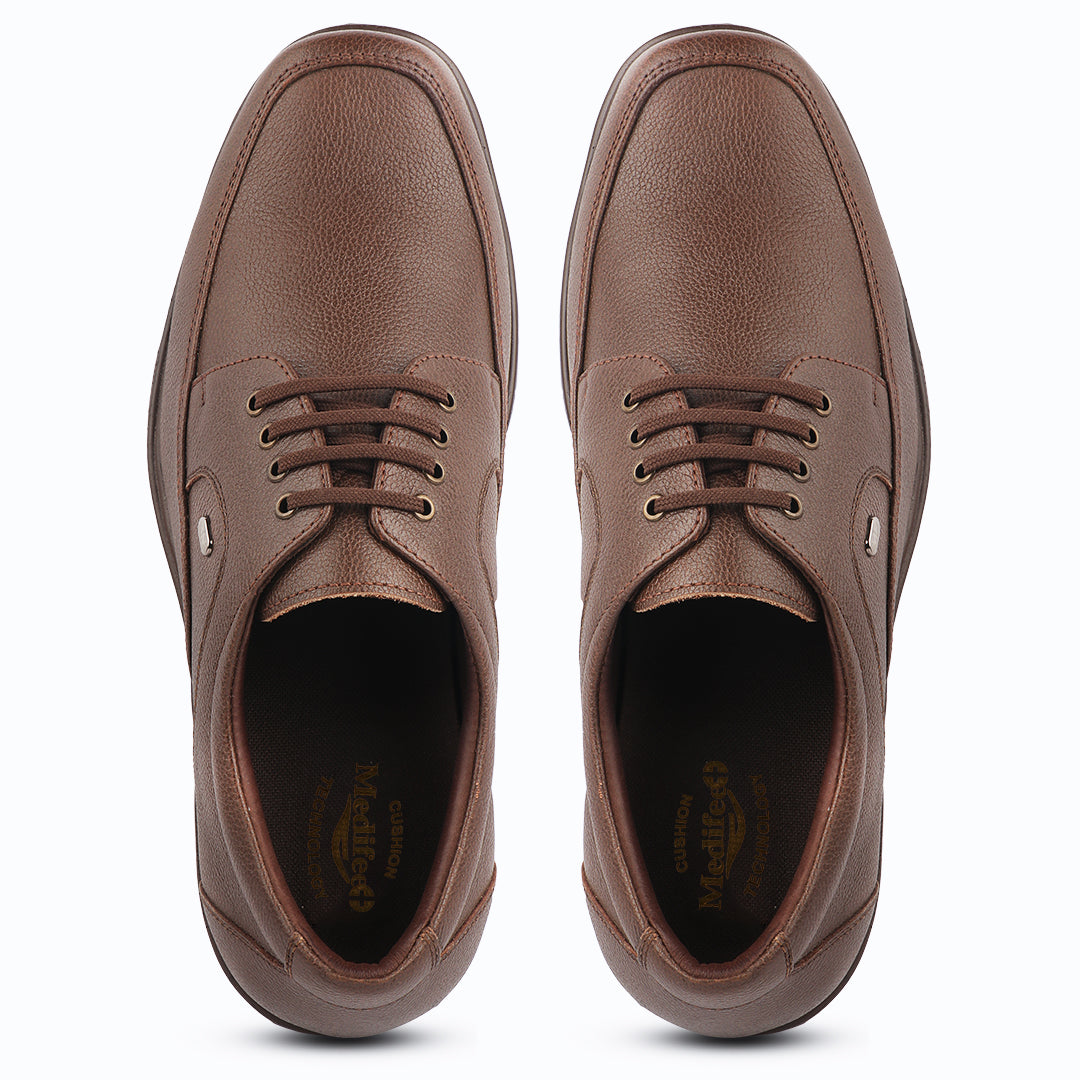 Medifeet Genuine Leather Formal Lace-Up Shoe for Men's