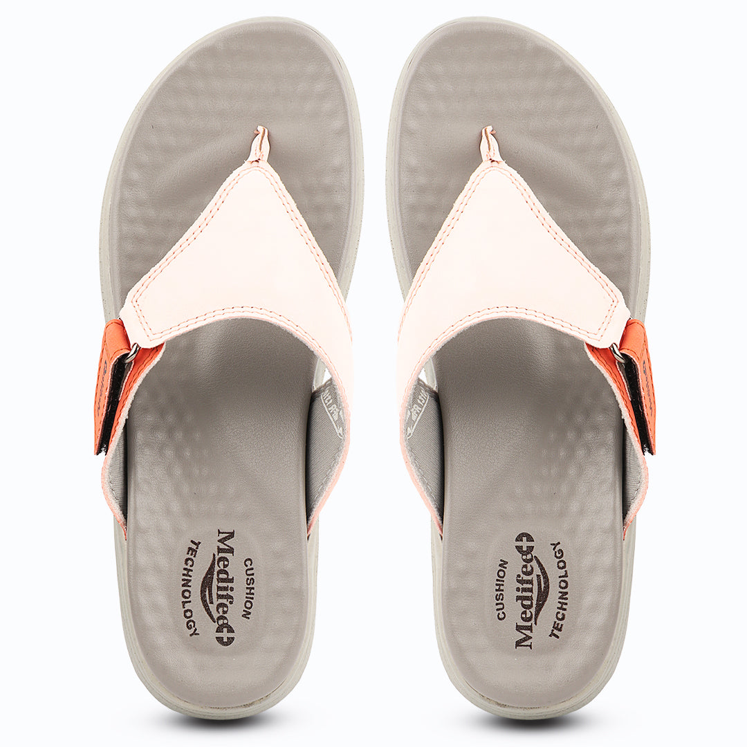 Medifeet Side V-Strap Comfortable Sandals with Arch Support For Women's