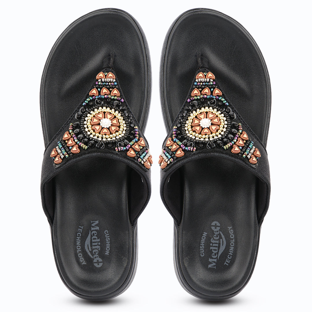 Medifeet Luxe Beaded Orthopedic Sandals – Fashion Meets Comfort Technology