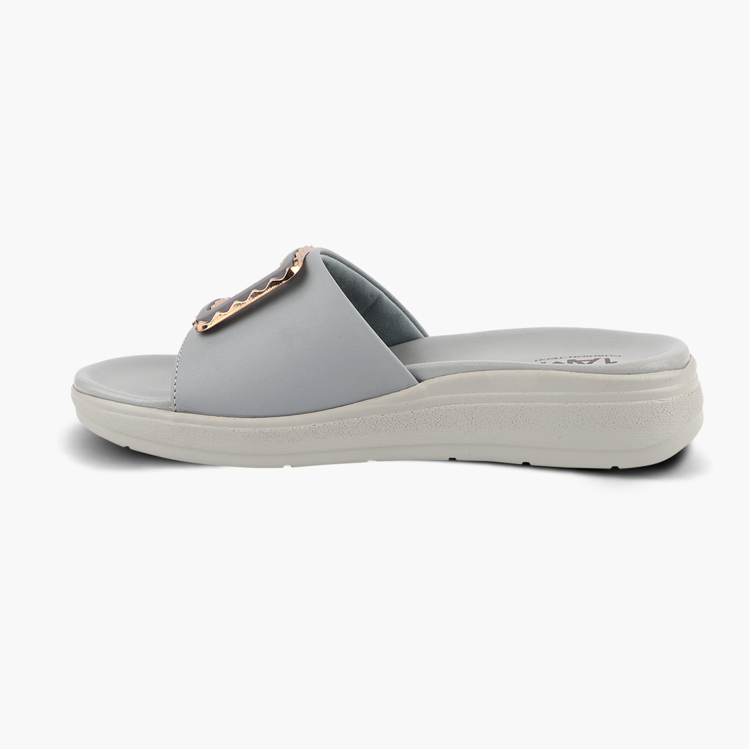 Classic Leather Slippers for Women with Cushioned Footbed