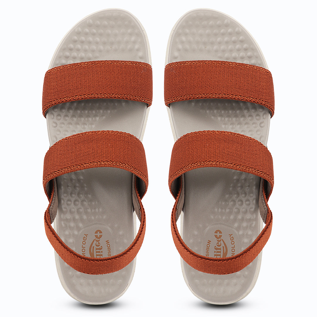 Medifeet Women's Dual Strap Fashion Sandals (with High Back Strap & Arch Support)