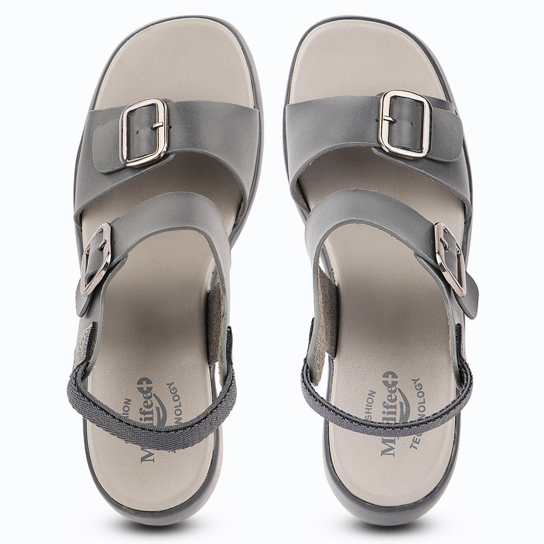 Medifeet Dual Strap Heel Sandal for Women (With Ankle Strap for Better Fit)
