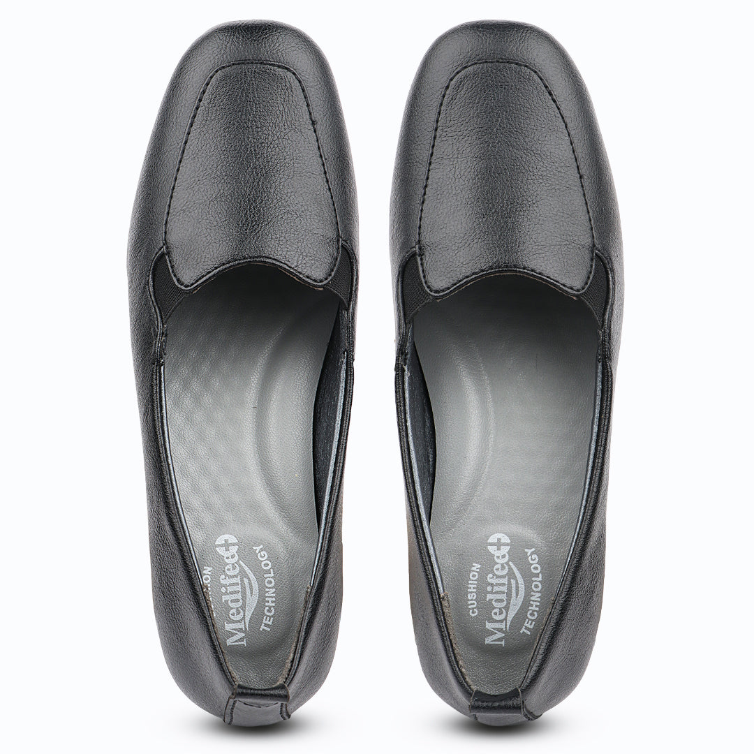 Medifeet Women’s Low Heel Comfort Shoes with Arch Support– Lightweight Cushioned Office & Casual Shoes