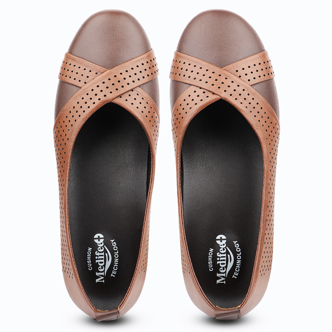Medifeet Women’s Casual Ballet Flats – Breathable | Ultra-Lightweight | Arch Support | Diabetic-Friendly Walking Shoes