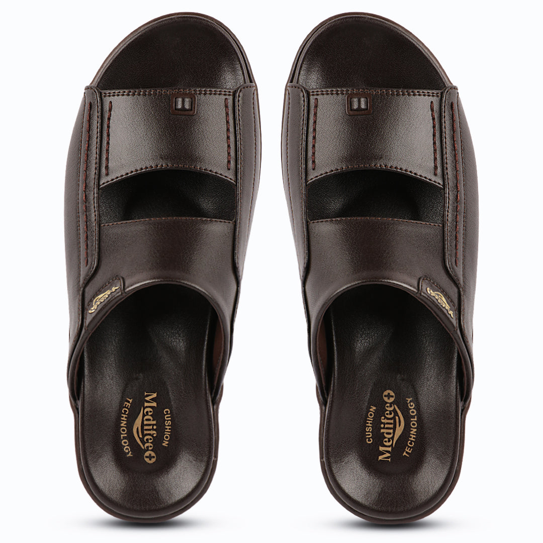 Medifeet Comfortable Slippers for Men (Leather Slippers | Slip on)