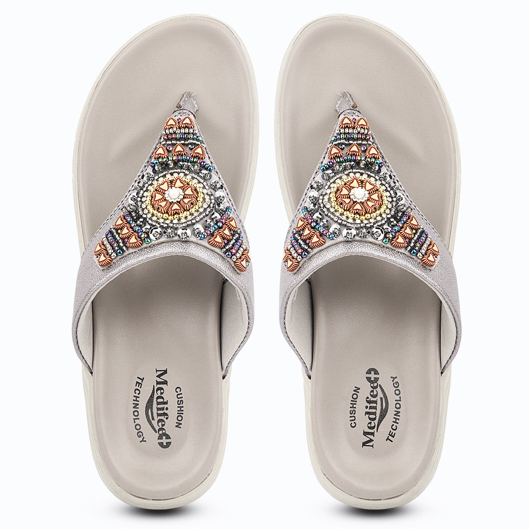 Medifeet Luxe Beaded Orthopedic Sandals – Fashion Meets Comfort Technology