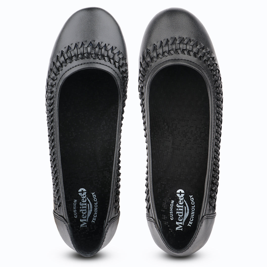 Medifeet Women Comfort Weave Ballet Flats – Lightweight Cushioned Office & Casual Shoes