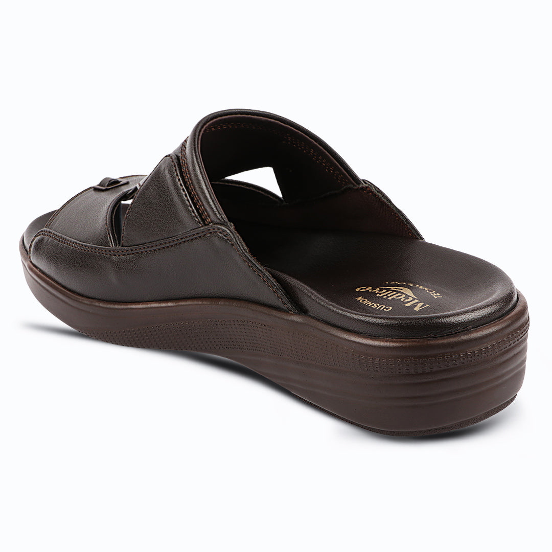 Medifeet Men's Troof II Orthopedic Toe-Ring Sandals | Cushioned Diabetic Slip-On Slippers with Arch Support & Bounce-Back Technology