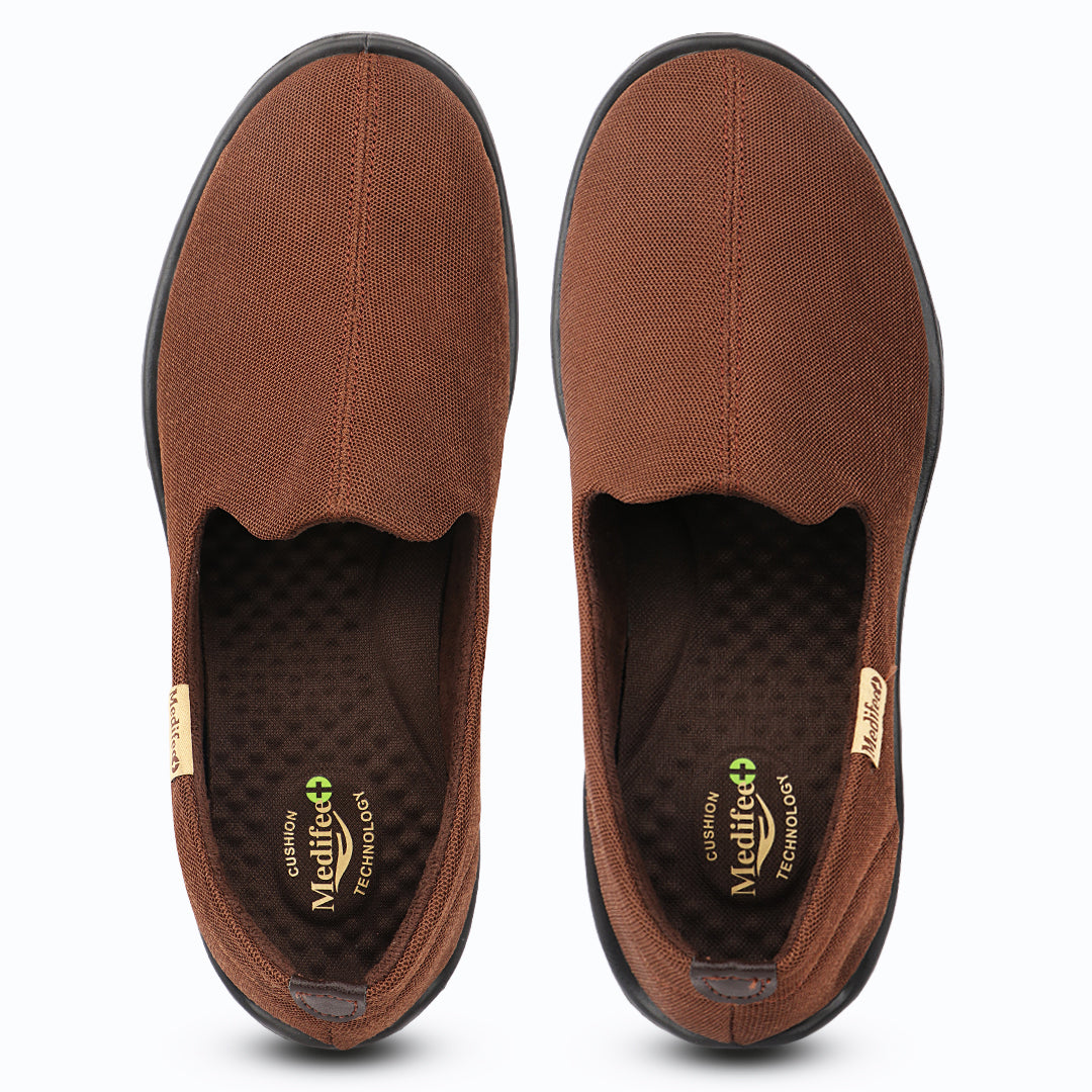 Medifeet FlexWalk OrthoCare Breathable Stretchable Diabetes Friendly Walking Shoes for Men with Pain Relief Comfort