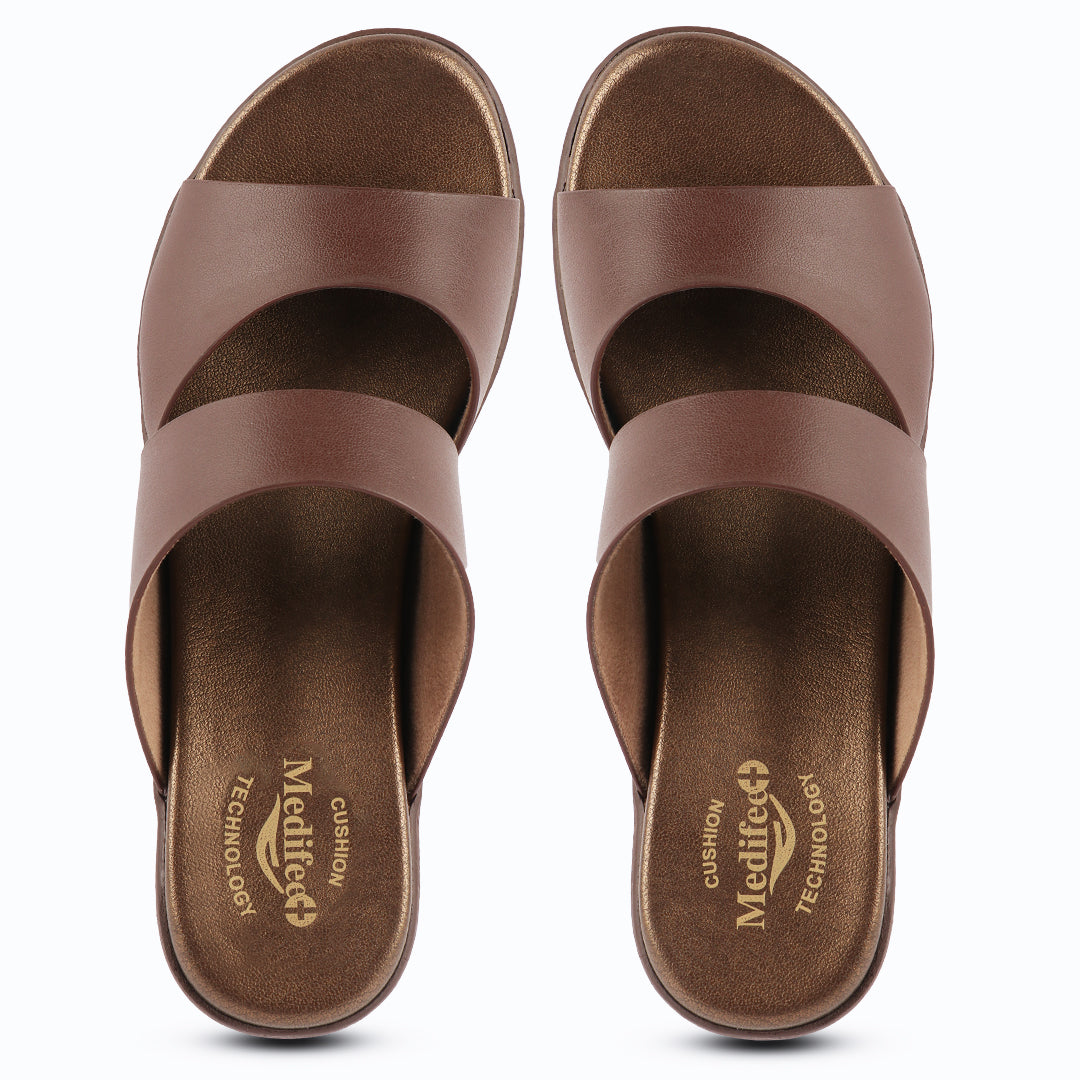 Medifeet Women’s Two Strap Slip-On Heels