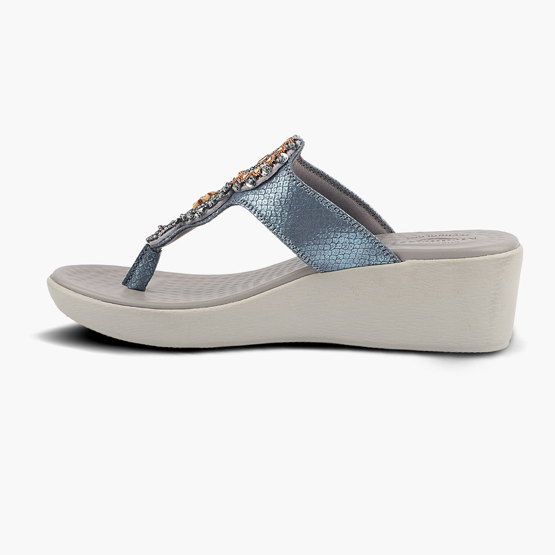 Medifeet Cushioned Wedge Heel Sandals for Women (Arch Support)