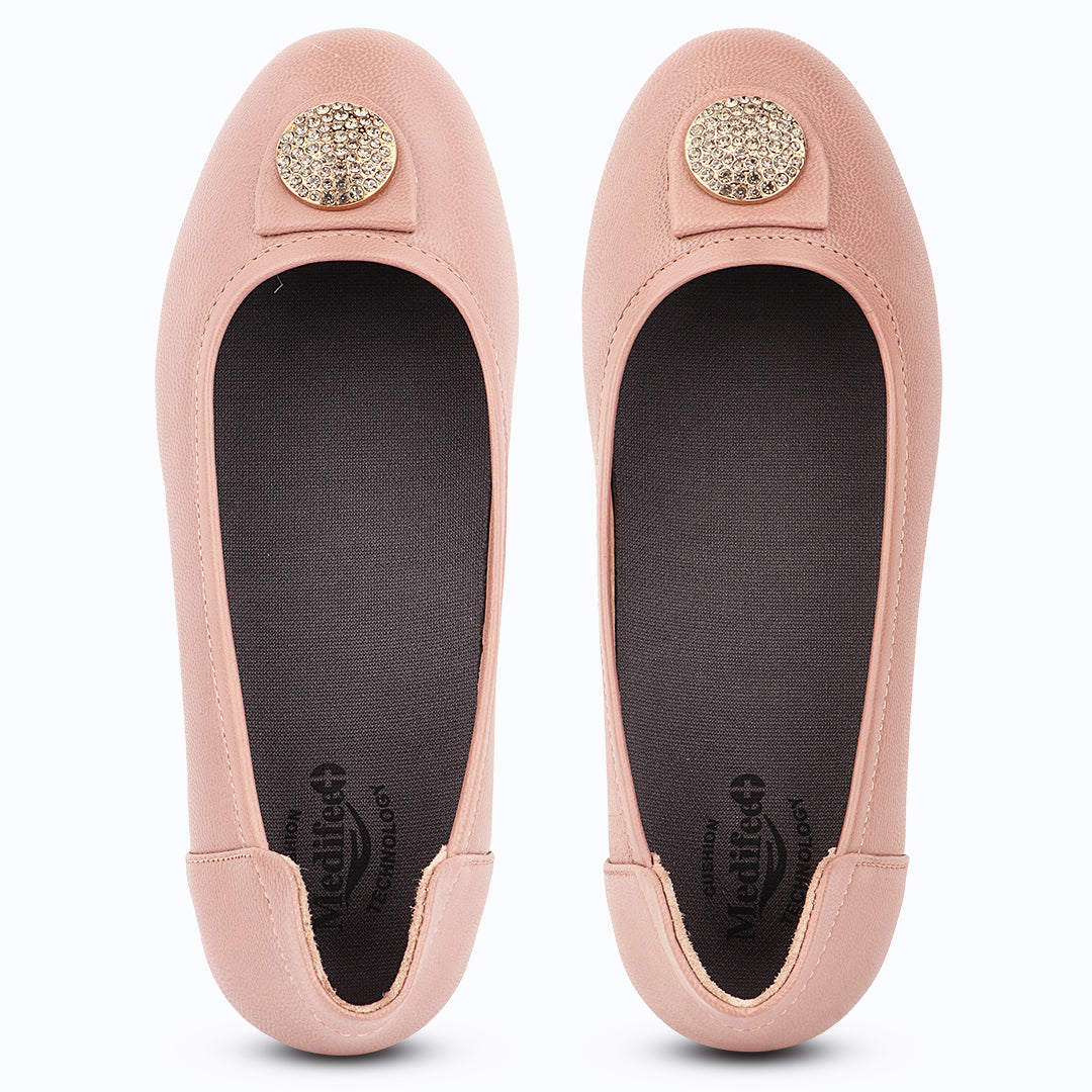 Medifeet 'Desk to Dinner' Chic Embellished 'Ballerinas' for Women Ballet Flats Shoes (Cushion Technology)