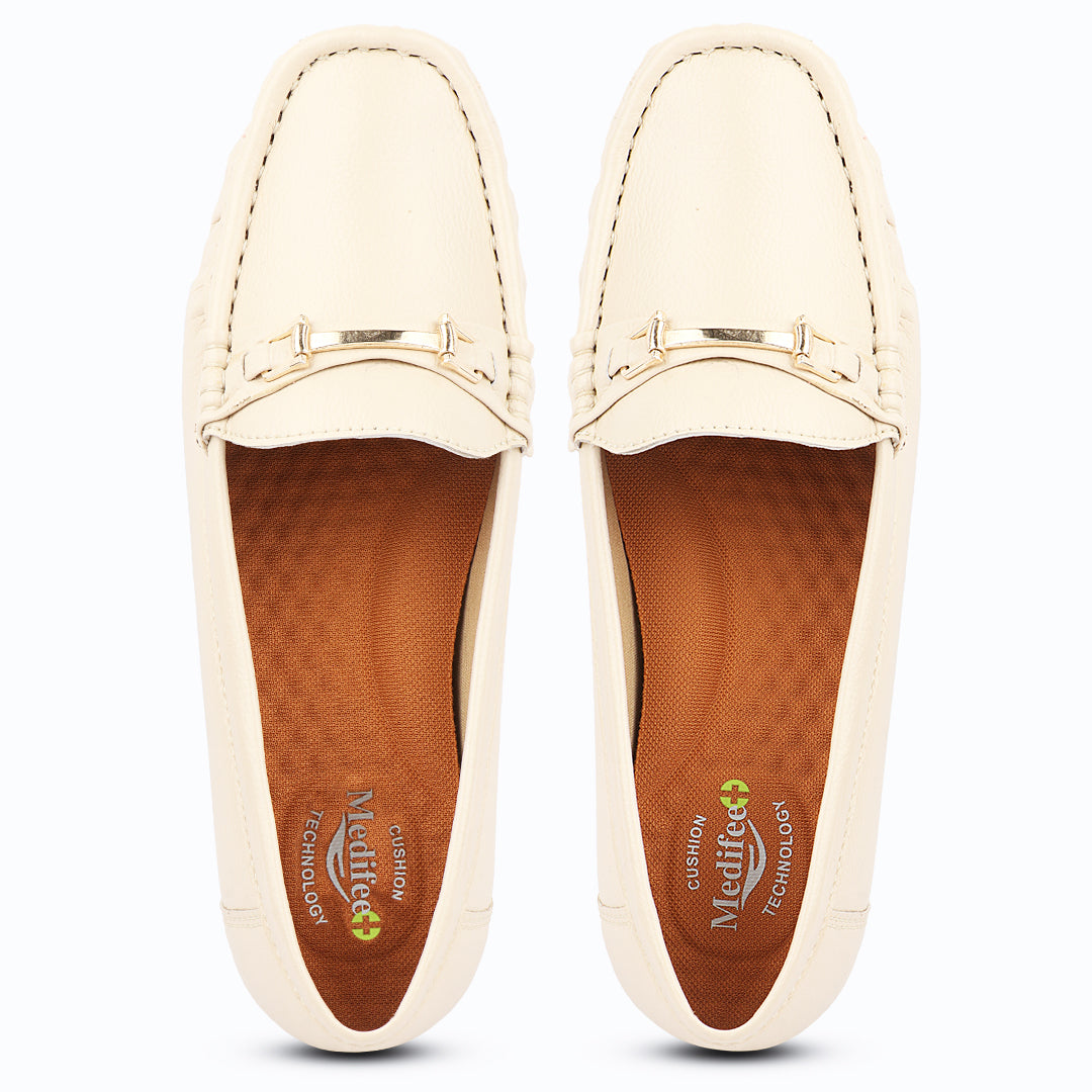 Medifeet Leather Moccasin / Loafers for Women
(Premium Leather | Cushioned Footbed)