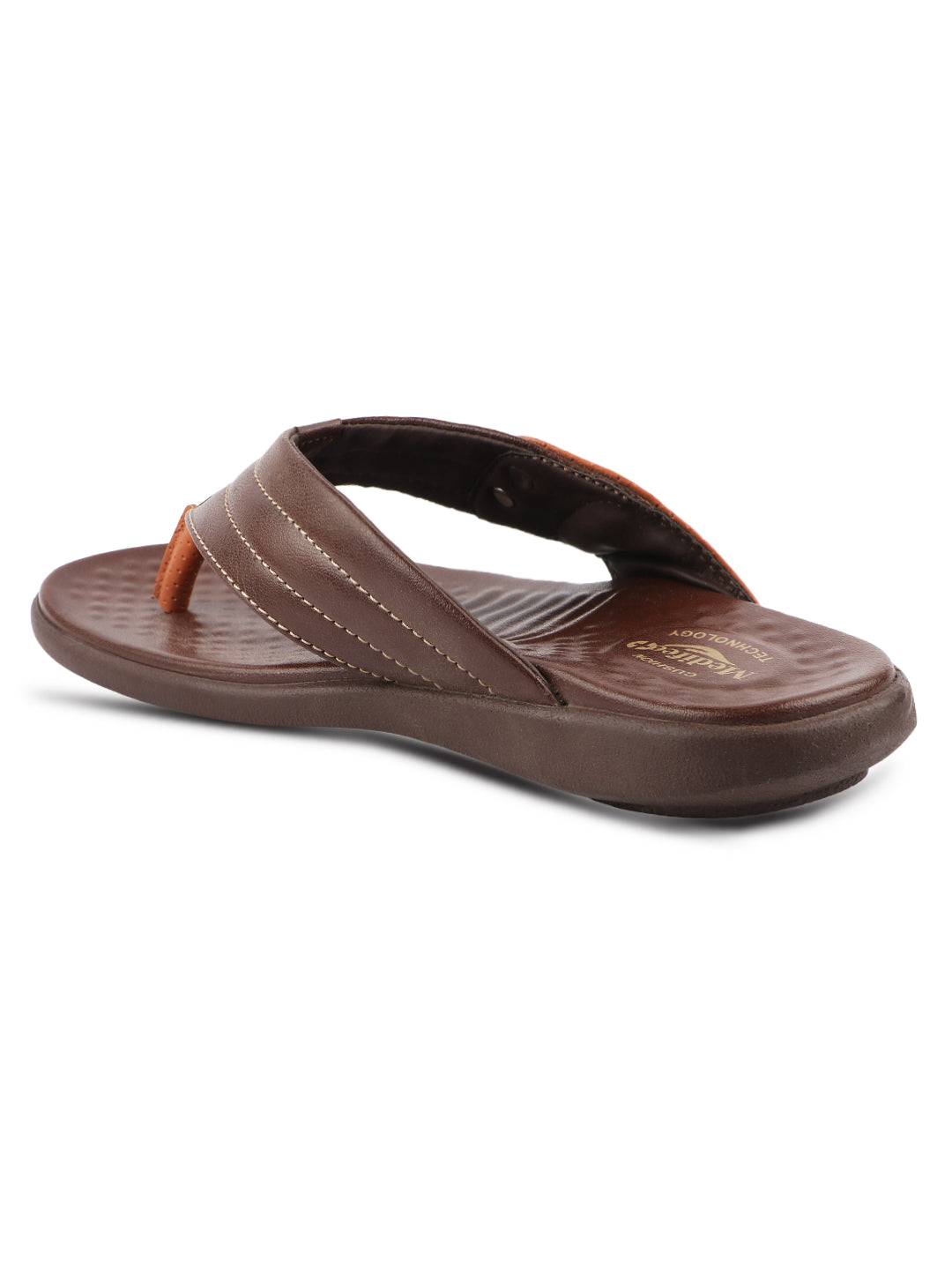 Medifeet Men's Comfort Arch Support Flip-Flops | Dual-Tone Anti-Skid Slippers for All-Day Wear