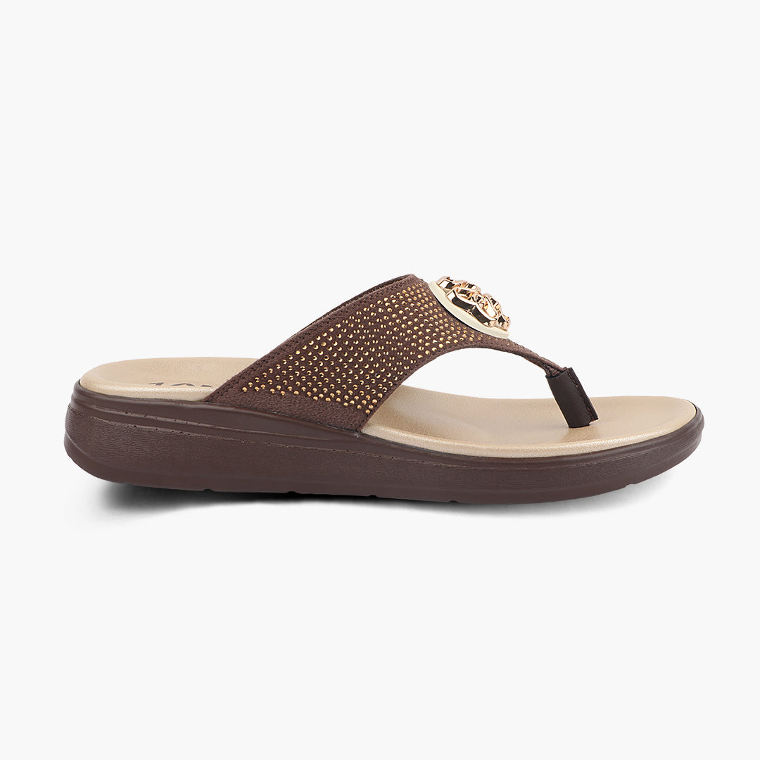 Medifeet Stylish Stone and Comfy Slippers for Women with Midsole Arch Support