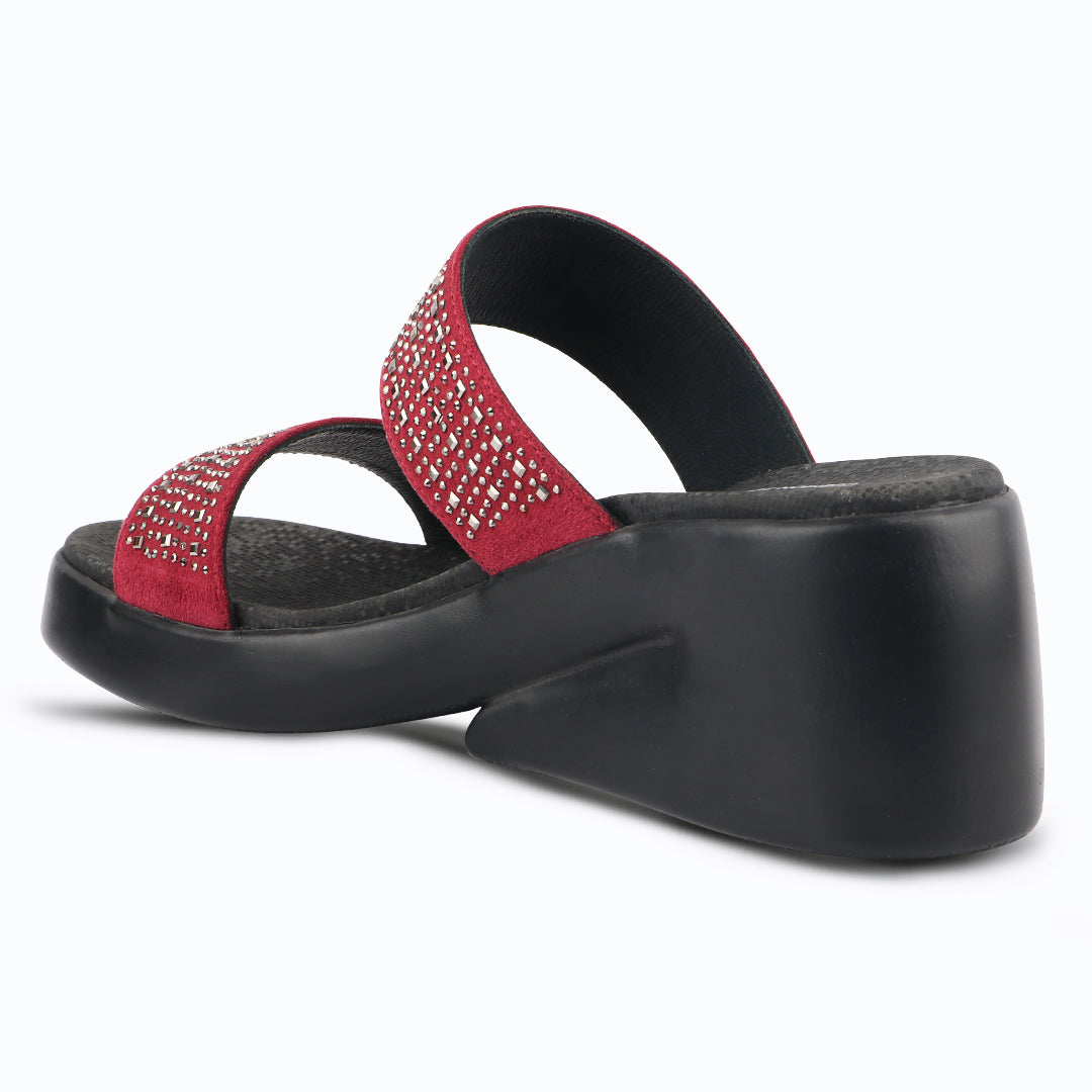 Medifeet Dual Strap Women Wedge Heel Sandals (All Day Wear Comfort)