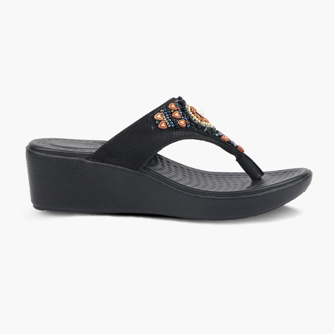 Medifeet Fashion Wedge with Cushion and Comfort Slip-On For Women