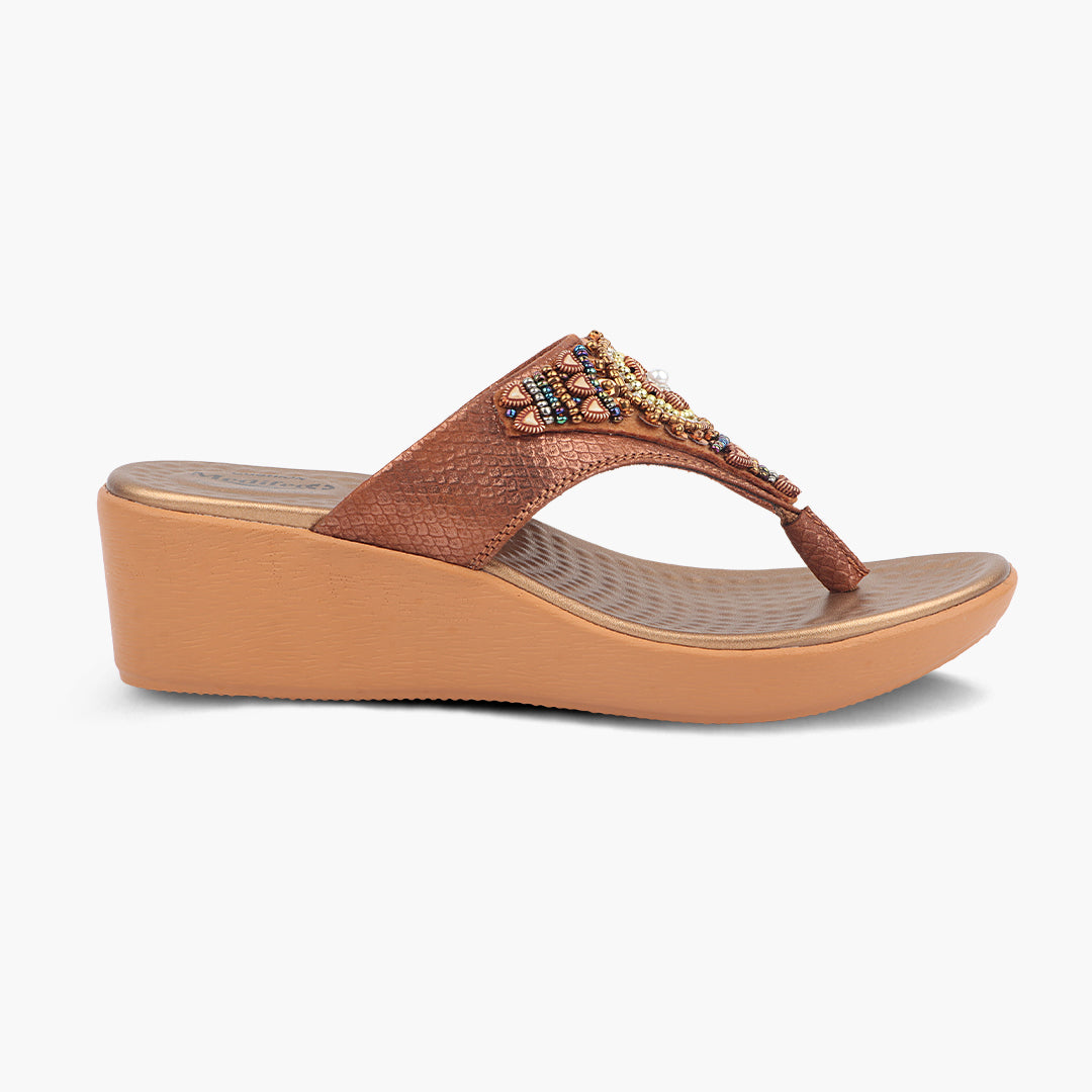 Medifeet Fashion Wedge with Cushion and Comfort Slip-On For Women