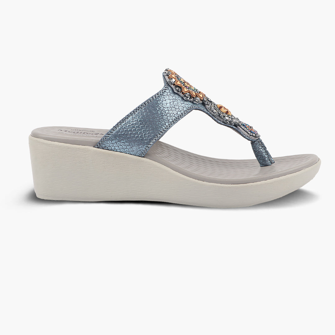 Medifeet Cushioned Wedge Heel Sandals for Women (Arch Support)