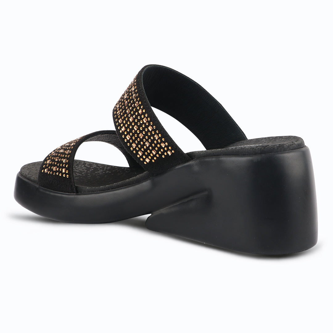 Medifeet Dual Strap Women Wedge Heel Sandals (All Day Wear Comfort)