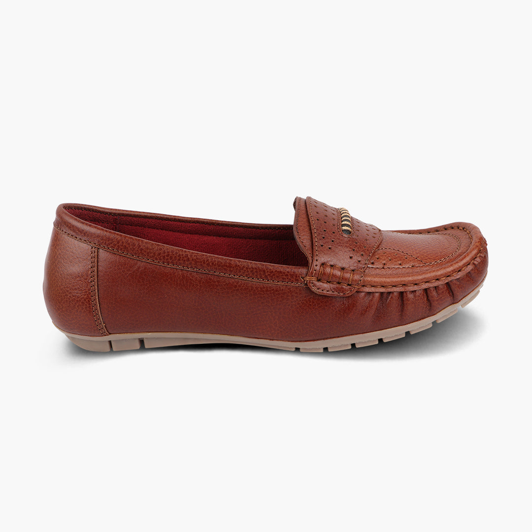 Medifeet Genuine Leather with Arch Support Loafers For Women's