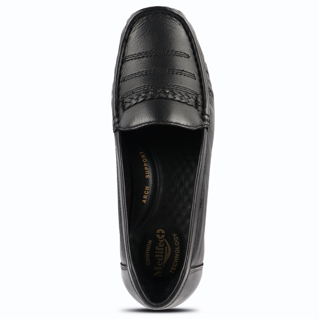 Medifeet Genuine Leather Comfortable & Arch Support Loafers For Women's