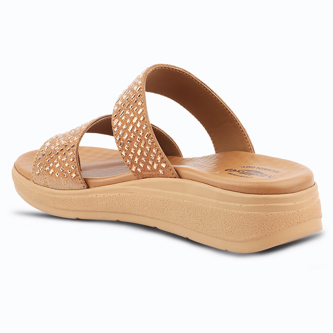 Medifeet Stylish Leather Slippers (Women) (Dual Strap for Better Fit)