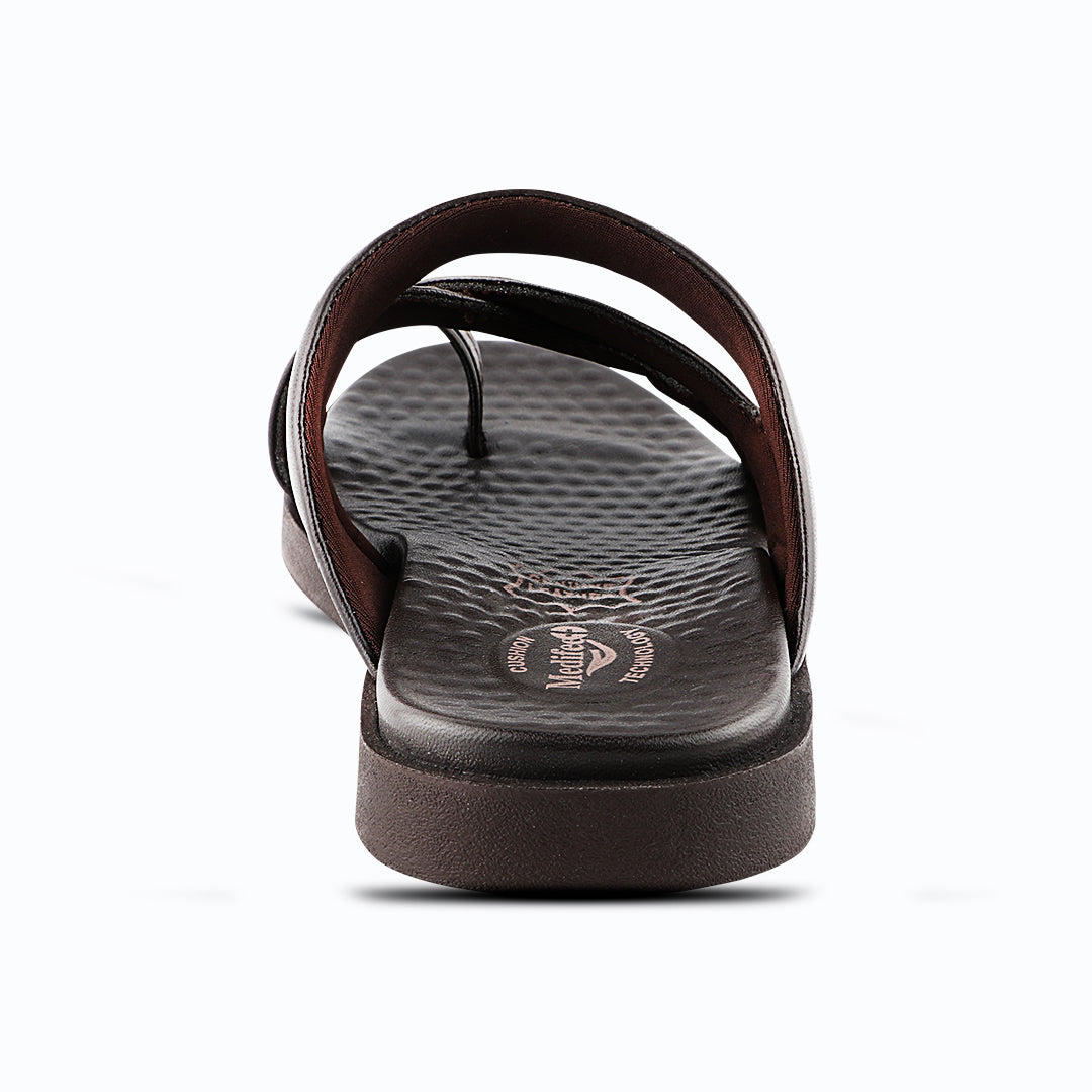 Super Comfortable Men’s Leather Slippers with Toe Ring