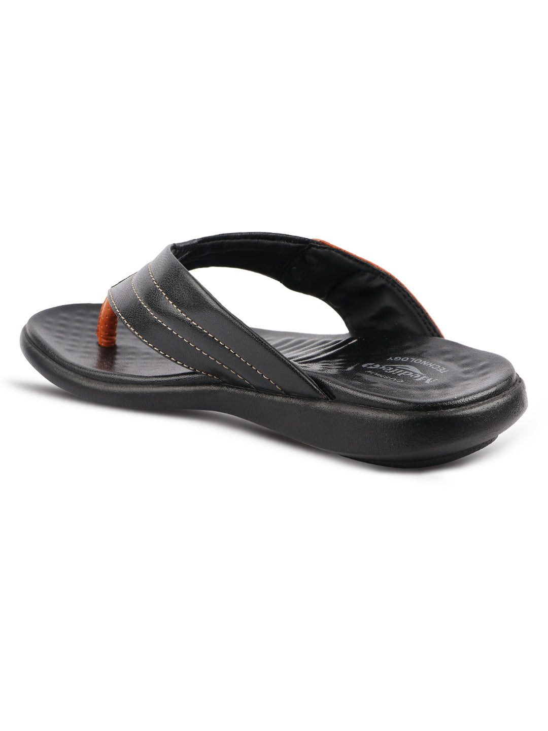 Medifeet Men's Comfort Arch Support Flip-Flops | Dual-Tone Anti-Skid Slippers for All-Day Wear