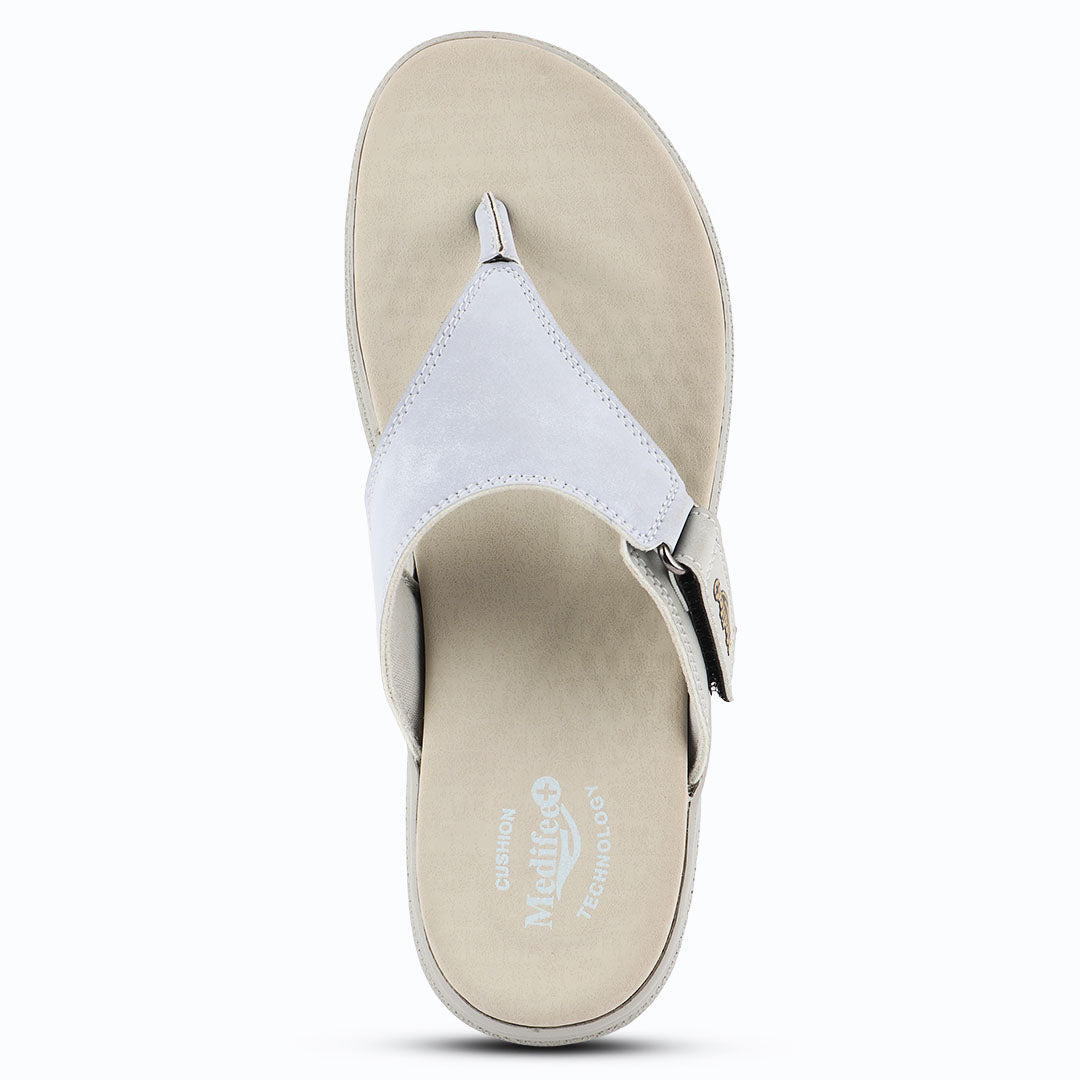 Medifeet Side V-Strap Comfortable Sandals with Arch Support For Women's