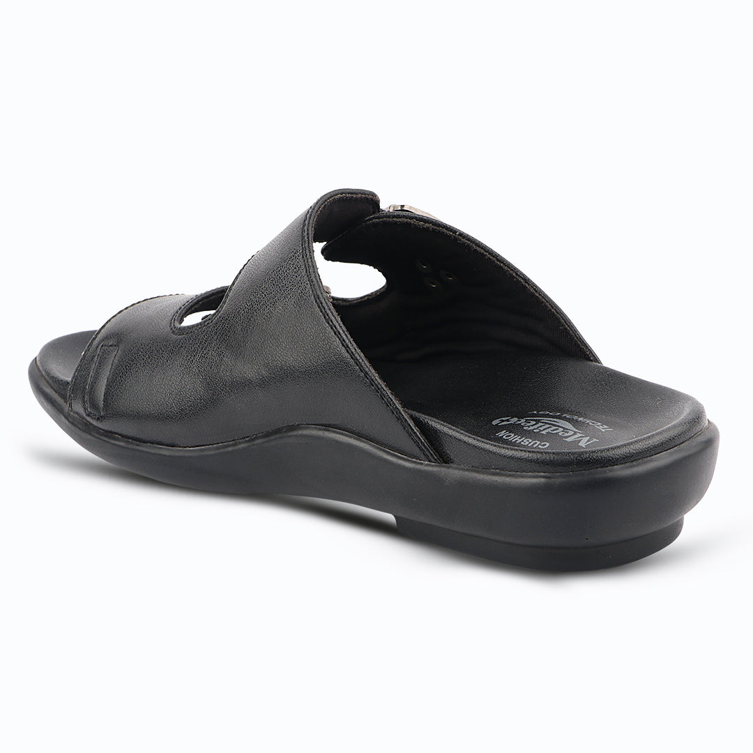 Medifeet Men's Orthopedic Comfort Sandals | Adjustable Double Buckle | Ergonomic Arch Support | Soft Cushioned Footbed | Lightweight Anti-Slip Walking Slides | Everyday Casual Footwear