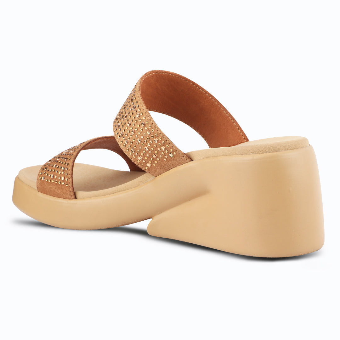 Medifeet Dual Strap Women Wedge Heel Sandals (All Day Wear Comfort)
