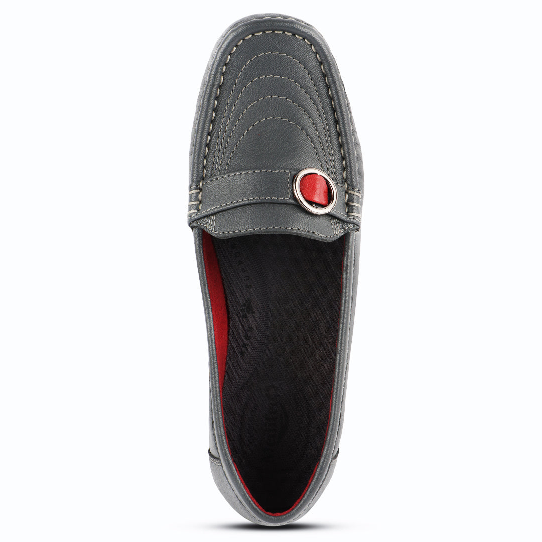 Medifeet Genuine Leather Comfort With Arch Support Loafers For Women's