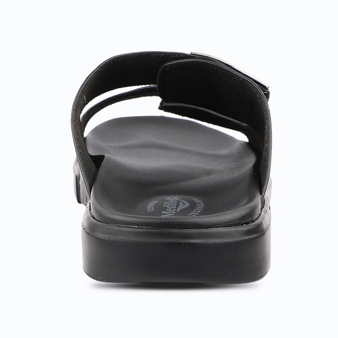 Medifeet Comfort Slide Sandals For Men's - Adjustable double straps with elegant metal buckles