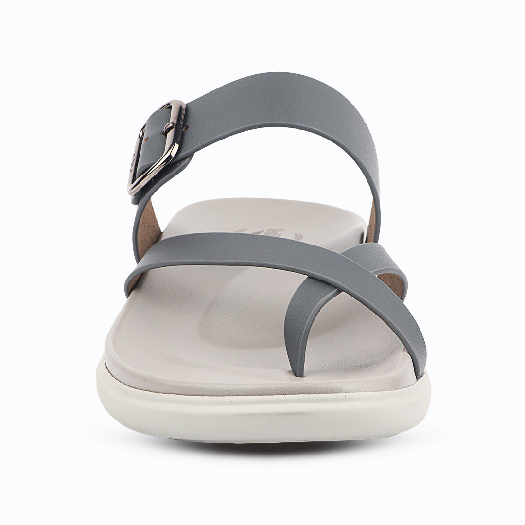 Medifeet Women’s Comfort Cross Strap Slide Sandals with Adjustable Buckle | Arch Support | Cushioned Footbed | Lightweight Anti-Slip Sole