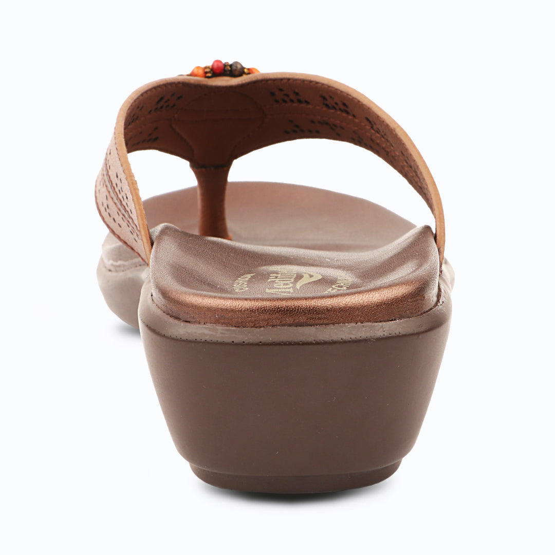 Medifeet Premium Laser Cut Strap with Elegant Embellishment Design Slippers For Women's - Everyday Comfort