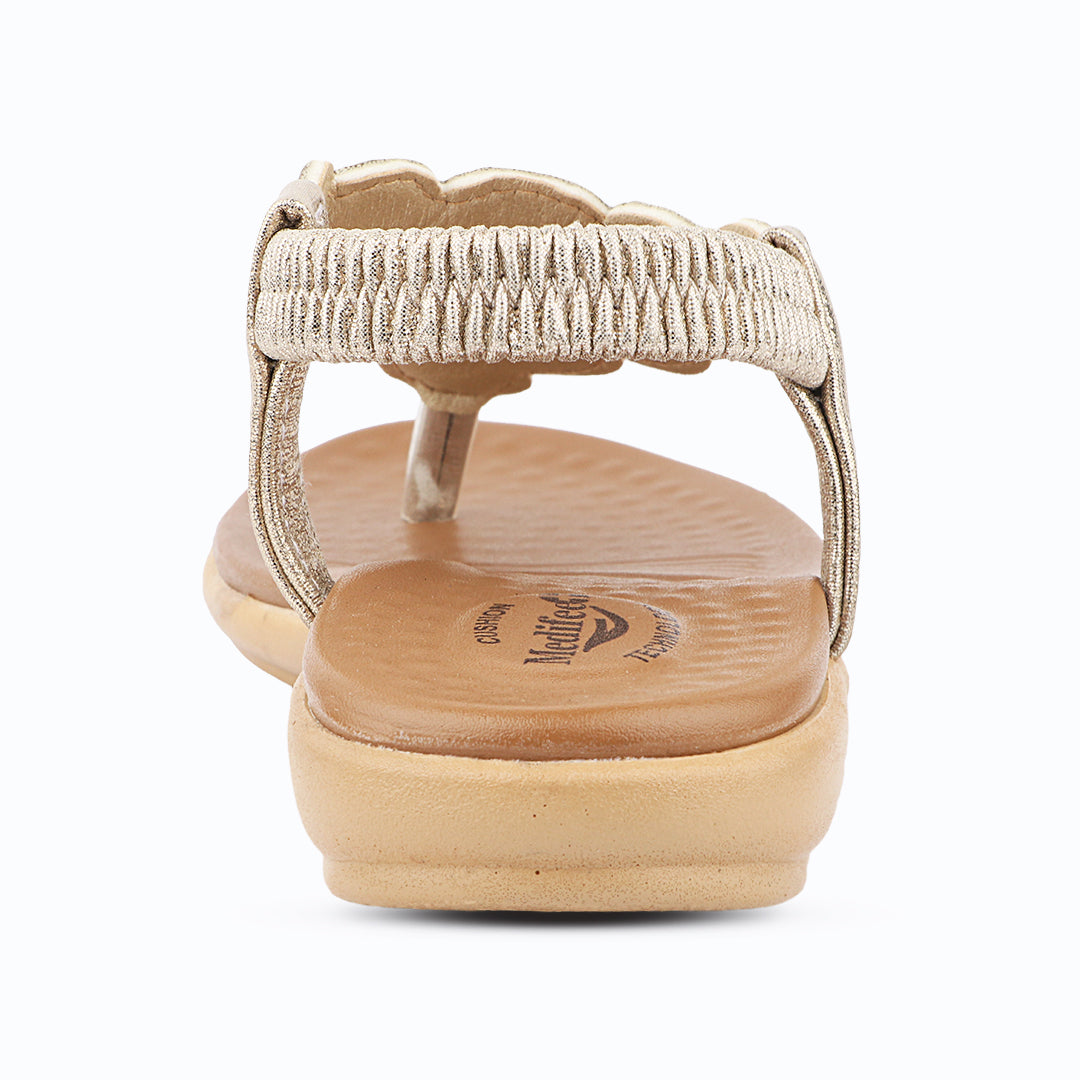 Medifeet Women’s Sparkling Stone-Studded Comfort Sandals | Soft Cushioned Midsole & Elastic Back Strap Fit