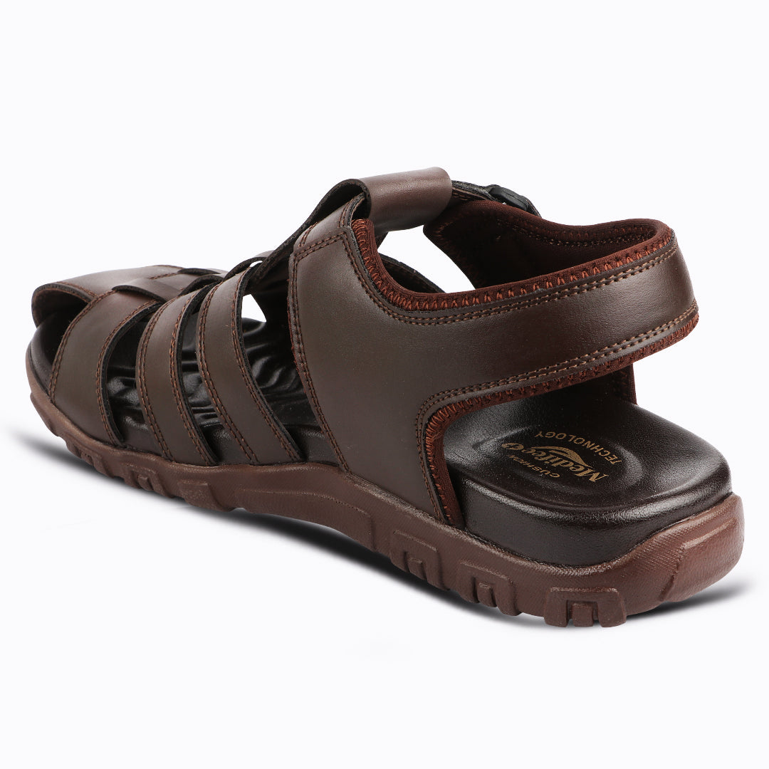 Medifeet Peek-a-Toe Fisherman Sandals With Arch Support For Men's